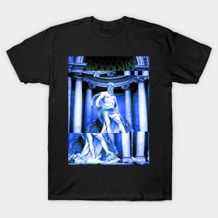 Masculine Statue of Zeus Vaporwave Aesthetic Glitch Art T-Shirt